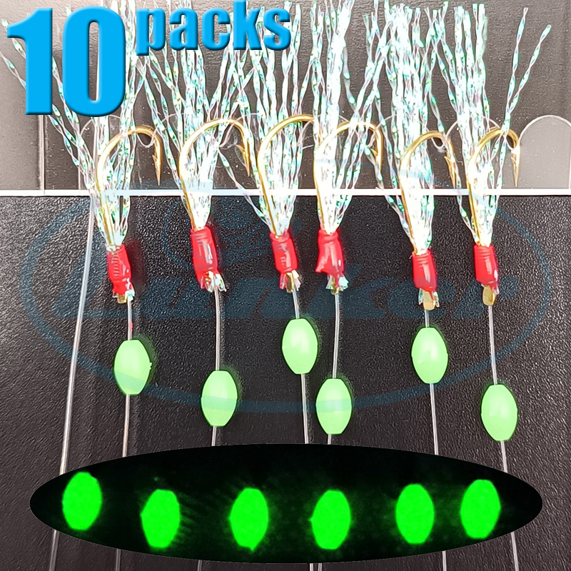 Saltwater Fishing Hook - Lunker sabiki 리그 10 팩 고