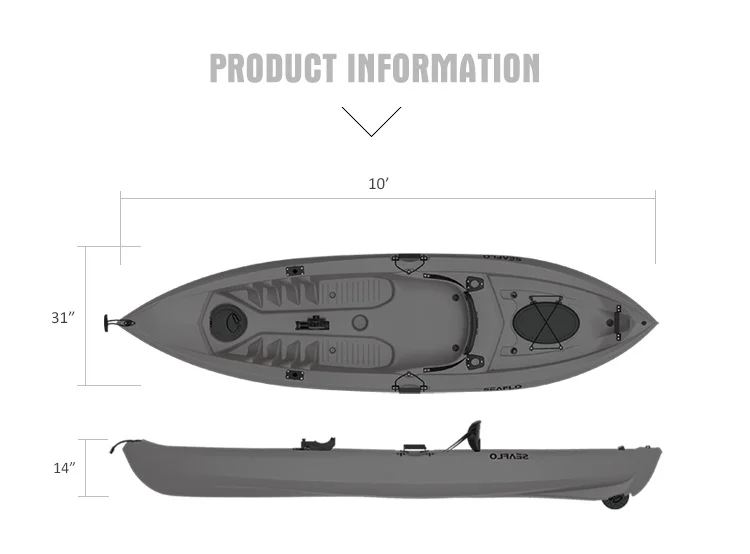 HDPE 플라스틱 보트 낚시 카약, 전면 및 후면 보관 - Fishing Equipment Usa 리뷰 및 가격
