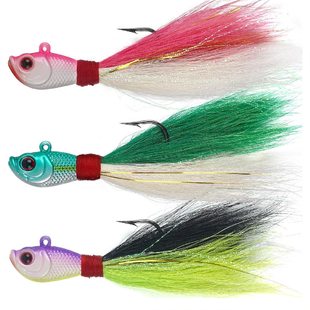 3개 버크테일 지그 바닷물 민물 루어 서프 낚시 루어  - Surf Fishing Equipment 리뷰 및 가격
