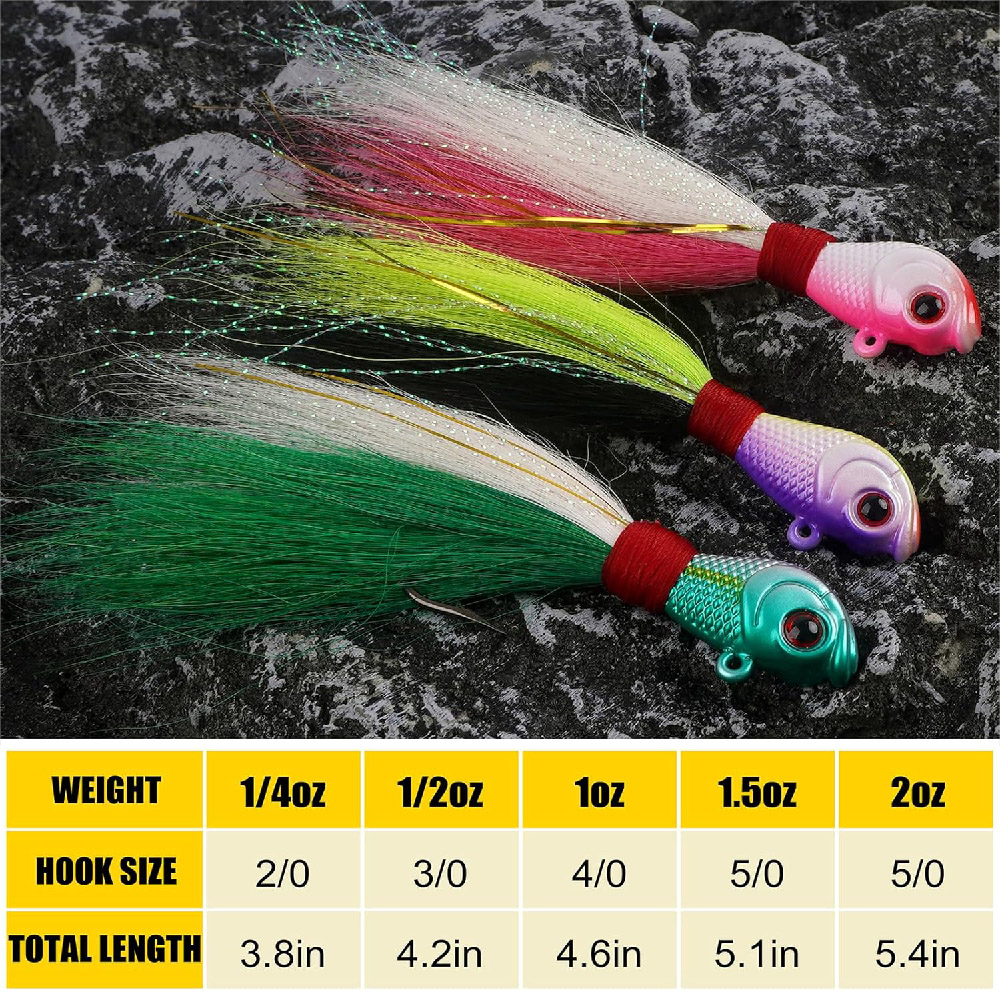 3개 버크테일 지그 바닷물 민물 루어 서프 낚시 루어  - Surf Fishing Equipment 리뷰 및 가격