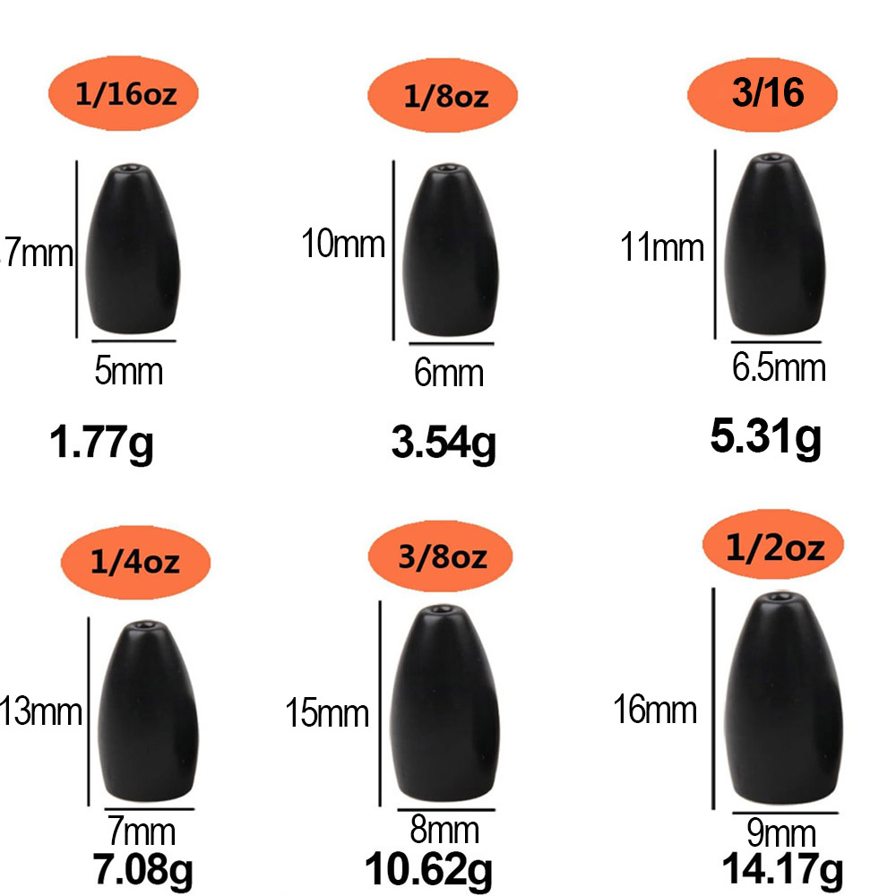 텅스텐 강철 낚시 무게 총알 낚시 싱커 무게 웜 지그  - Trout Fishing Lure 리뷰 및 가격